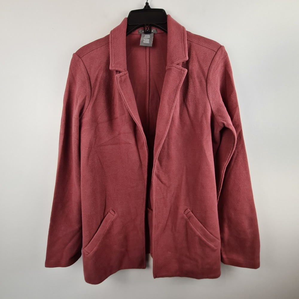 Matty M Womens Knit Blazer S Mauve Pink Textured Open‎ Front Jacket Minimalist